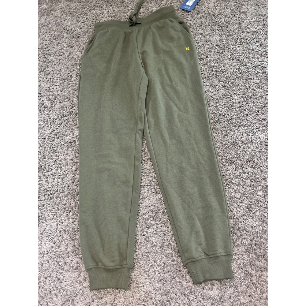 Hurley Mens Fleece Joggers Olive Grove Green Sweatpants XS TFH00446M NEW